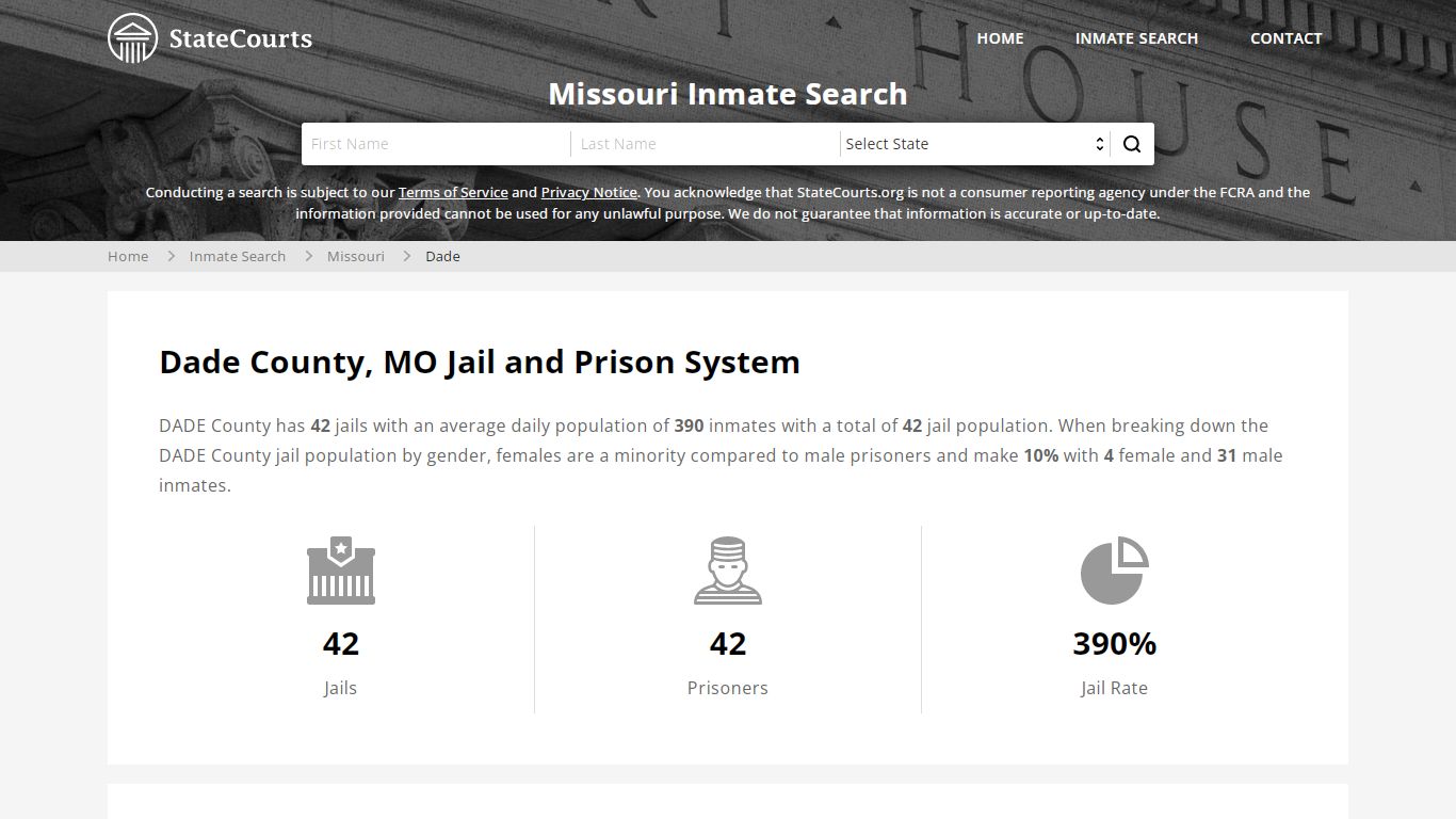 Dade County, MO Inmate Search - StateCourts